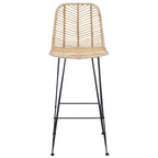 Bar Chair 2 pcs Natural 44.5 x 53 x 111 cm Rattan and Iron
