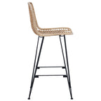 Bar Chair 2 pcs Natural 44.5 x 53 x 111 cm Rattan and Iron