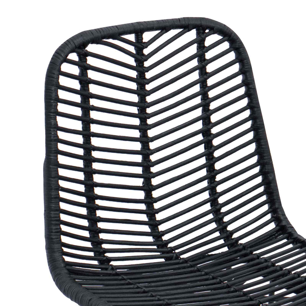 Bar Chair 2 pcs Black 44.5 x 54.5 x 97.5 cm Rattan and Iron