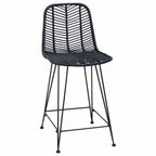 Bar Chair 2 pcs Black 44.5 x 54.5 x 97.5 cm Rattan and Iron