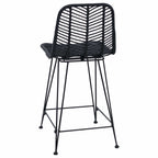 Bar Chair 2 pcs Black 44.5 x 54.5 x 97.5 cm Rattan and Iron