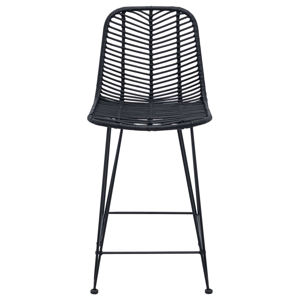 Bar Chair 2 pcs Black 44.5 x 54.5 x 97.5 cm Rattan and Iron