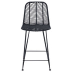 Bar Chair 2 pcs Black 44.5 x 54.5 x 97.5 cm Rattan and Iron