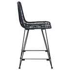 Bar Chair 2 pcs Black 44.5 x 54.5 x 97.5 cm Rattan and Iron