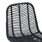 Bar Chair 2 pcs Black 44.5 x 53 x 111 cm Rattan and Iron