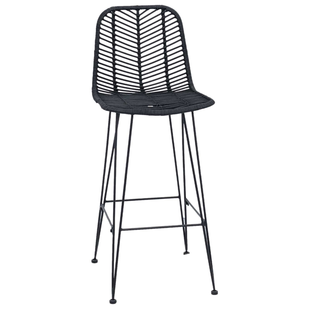 Bar Chair 2 pcs Black 44.5 x 53 x 111 cm Rattan and Iron
