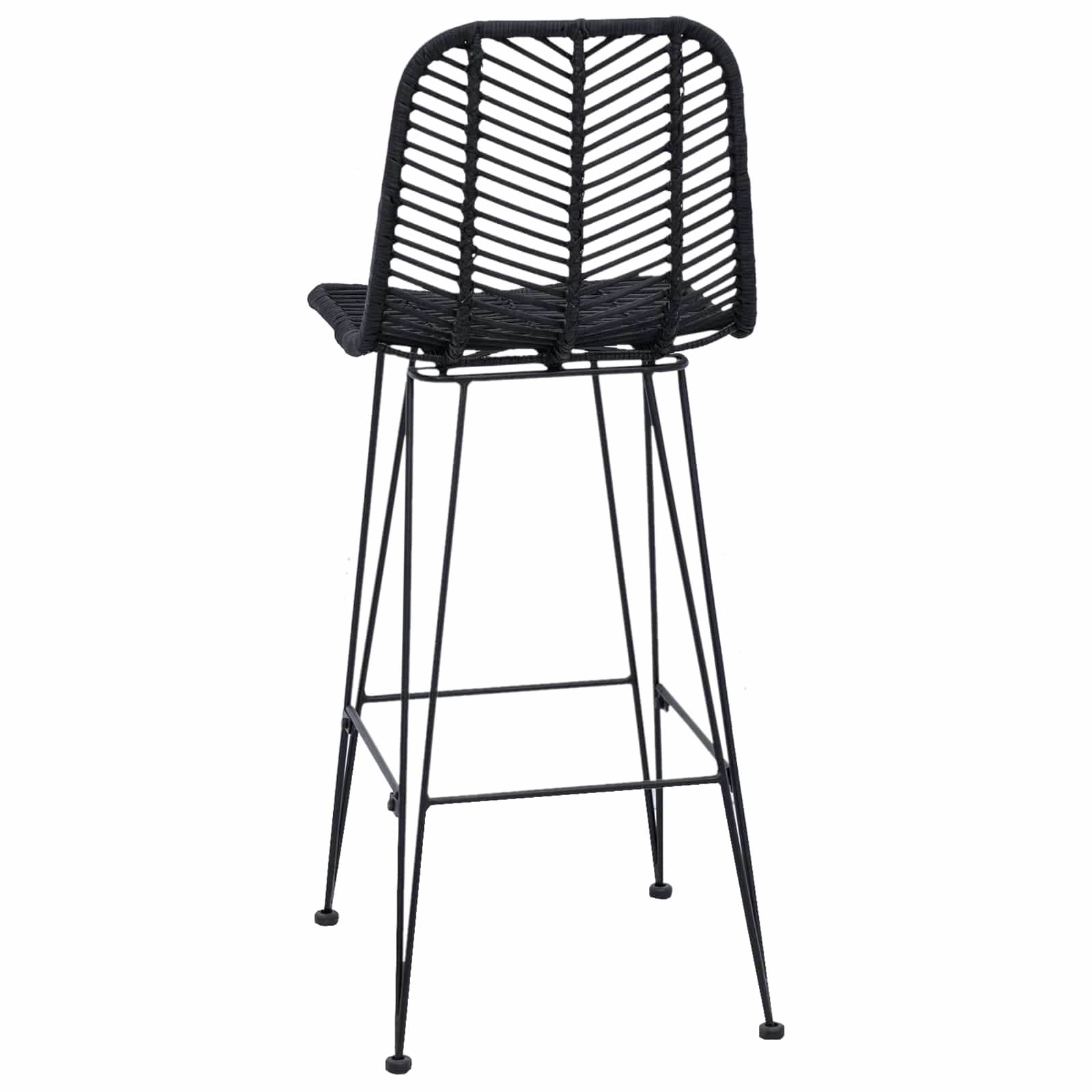 Bar Chair 2 pcs Black 44.5 x 53 x 111 cm Rattan and Iron