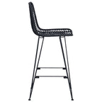 Bar Chair 2 pcs Black 44.5 x 53 x 111 cm Rattan and Iron