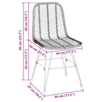 Dining Chair 2 pcs Natural 44 x 47 x 85 cm Rattan and Iron