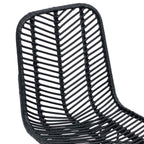 Dining Chair 2 pcs Black 44 x 47 x 85 cm Rattan and Iron