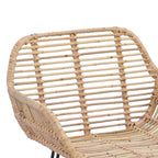 Bar Chair 2 pcs Natural 55 x 52 x 105 cm Rattan and Iron