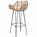 Bar Chair 2 pcs Natural 55 x 52 x 105 cm Rattan and Iron
