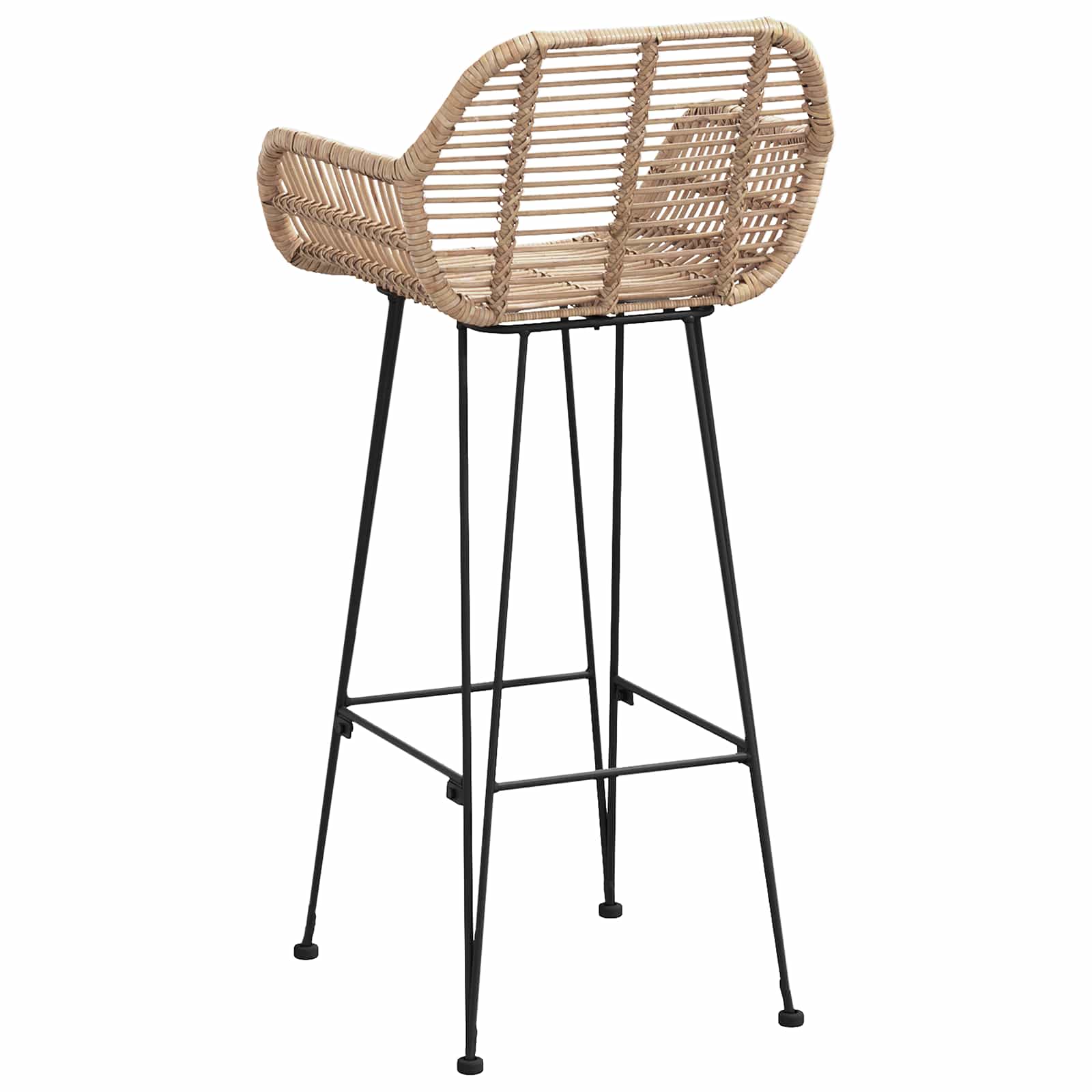 Bar Chair 2 pcs Natural 55 x 52 x 105 cm Rattan and Iron