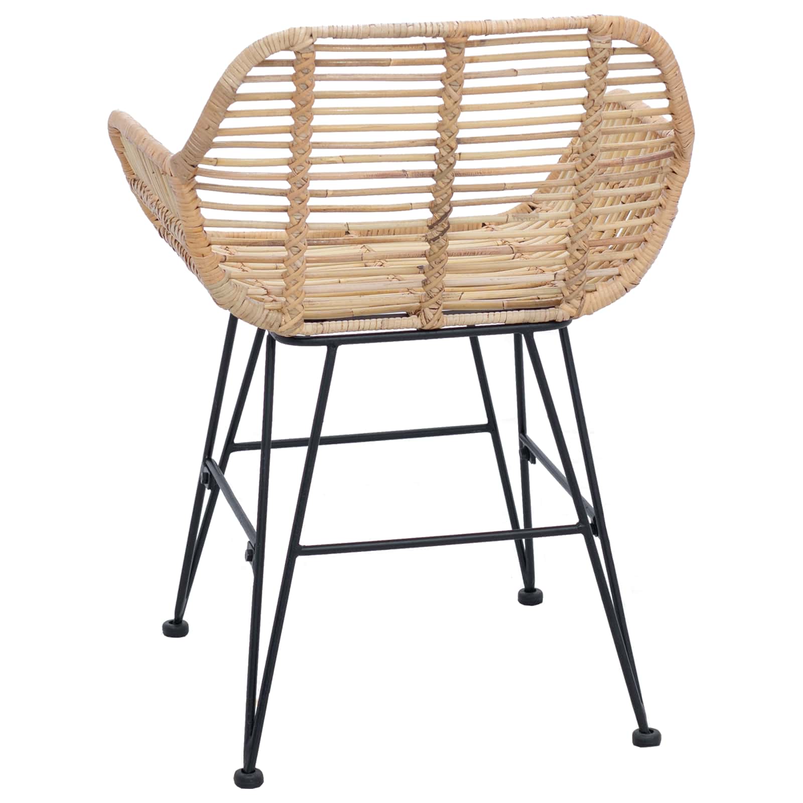 Dining Chair 2 pcs Natural 55 x 50 x 74 cm Rattan and Iron