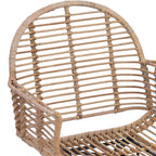 Dining Chair 2 pcs Natural 44 x 44 x 74 cm Rattan and Iron