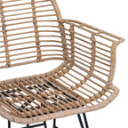 Dining Chair 2 pcs Natural 44 x 44 x 74 cm Rattan and Iron