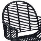 Dining Chair 2 pcs Black 44 x 44 x 74 cm Rattan and Iron