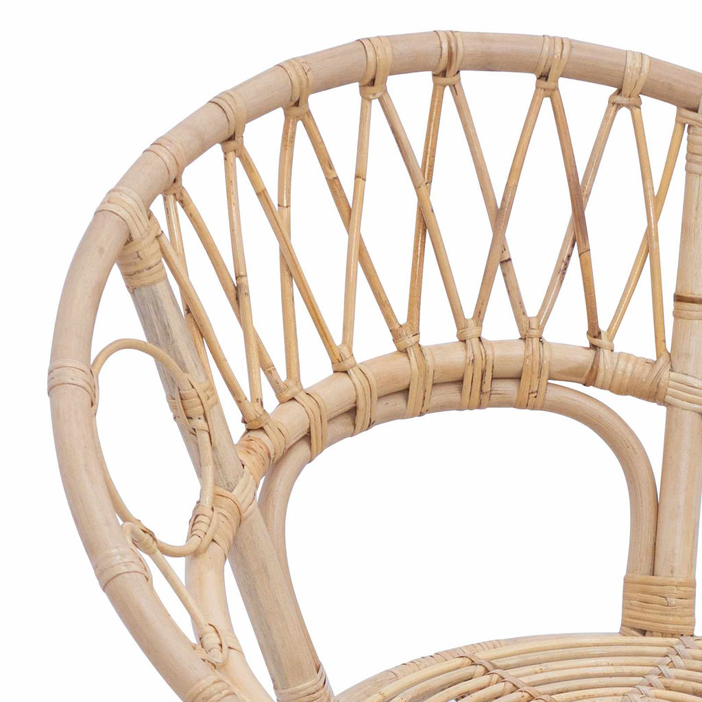 Dining Chair 2 pcs Natural 49 x 51 x 81 cm Rattan and Iron