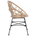 Dining Chair 2 pcs Natural 49 x 51 x 81 cm Rattan and Iron