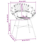 Dining Chair 2 pcs Natural 49 x 51 x 81 cm Rattan and Iron