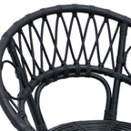 Dining Chair 2 pcs Black 49 x 51 x 81 cm Rattan and Iron