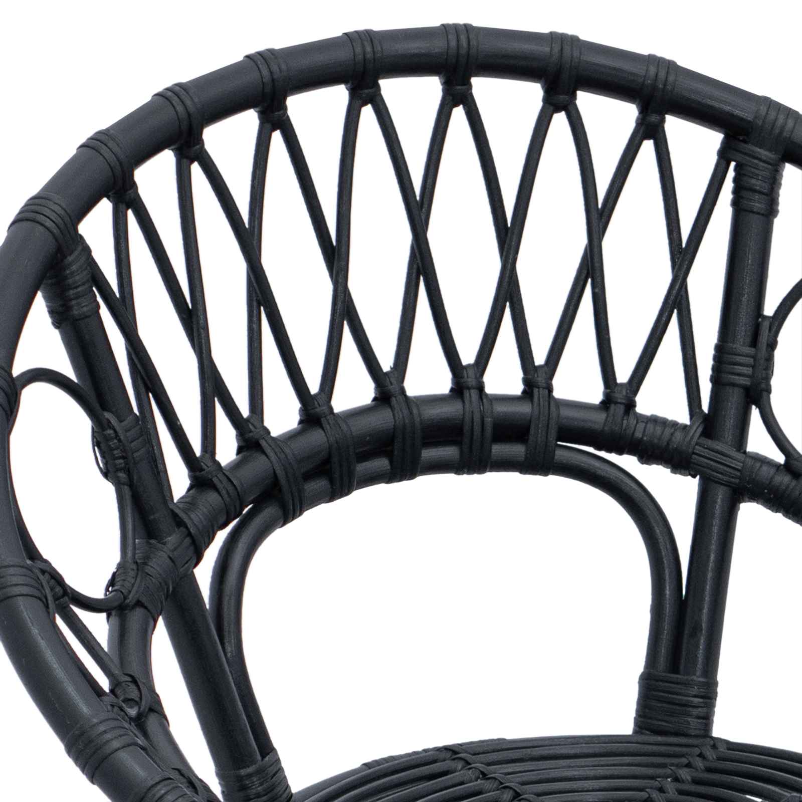 Dining Chair 2 pcs Black 49 x 51 x 81 cm Rattan and Iron