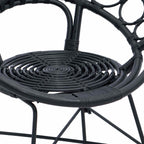 Dining Chair 2 pcs Black 49 x 51 x 81 cm Rattan and Iron