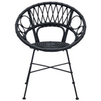 Dining Chair 2 pcs Black 49 x 51 x 81 cm Rattan and Iron