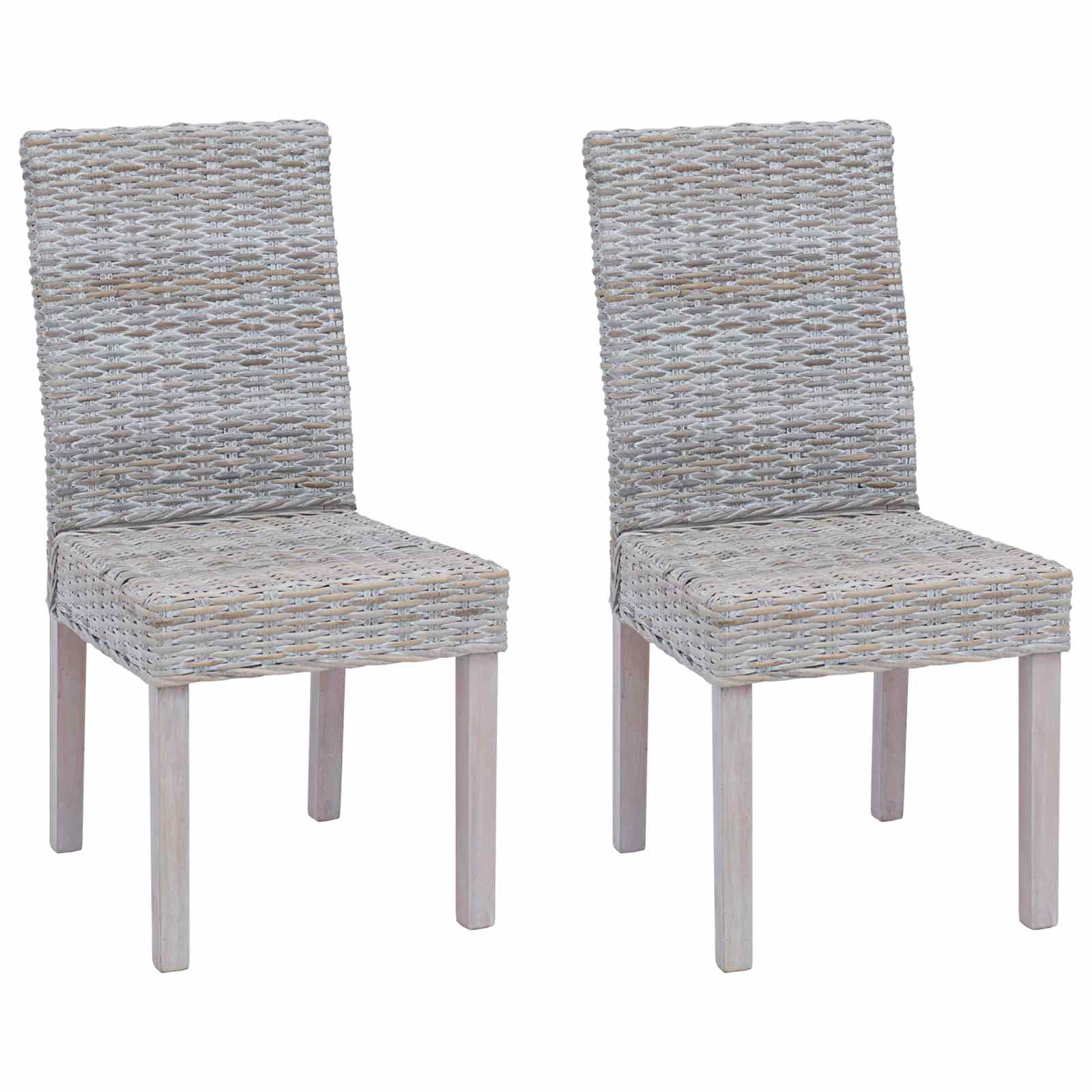 Dining Chair 2 pcs White Wash 45 x 54 x 93 cm