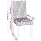 Dining Chair 2 pcs Kubu Grey 45 x 54 x 93 cm