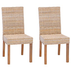Dining Chair 2 pcs Natural 45 x 54 x 93 cm Solid Mahogany Wood