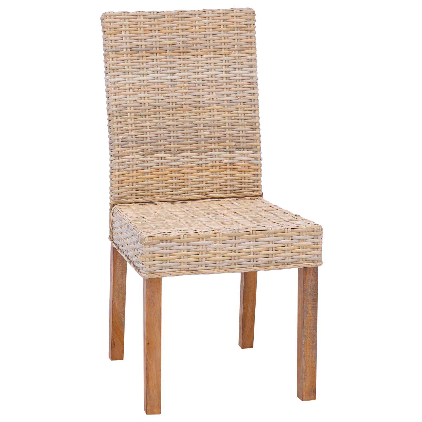 Dining Chair 2 pcs Natural 45 x 54 x 93 cm Solid Mahogany Wood