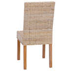 Dining Chair 2 pcs Natural 45 x 54 x 93 cm Solid Mahogany Wood