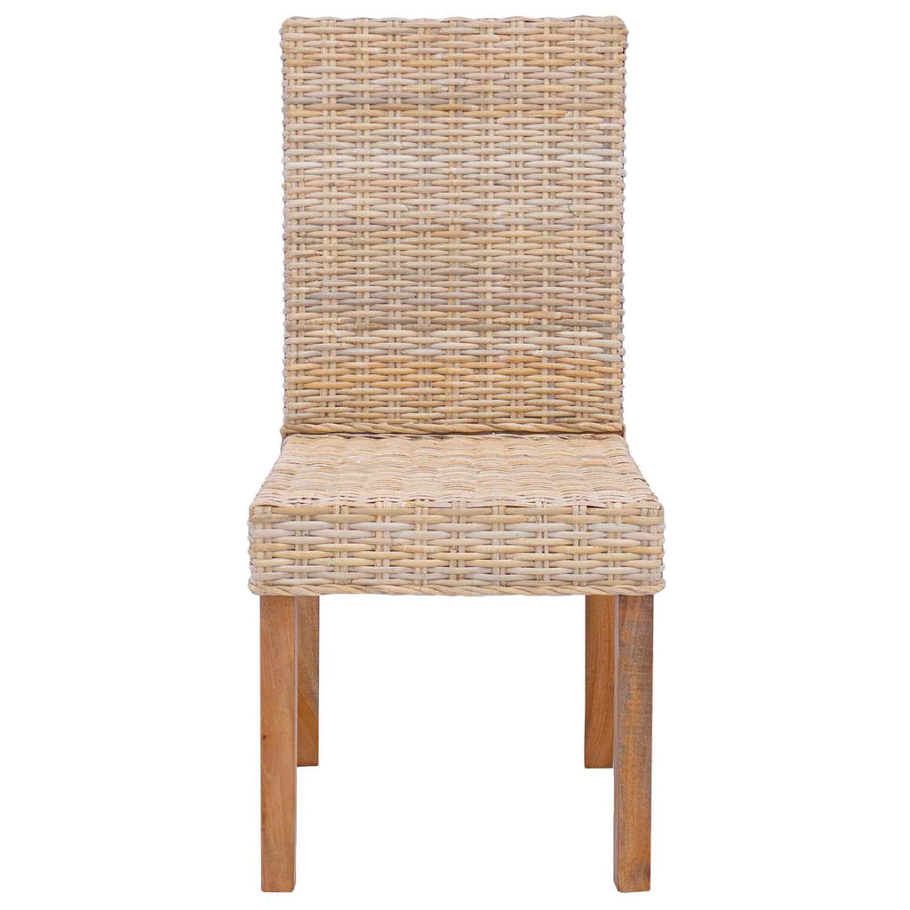 Dining Chair 2 pcs Natural 45 x 54 x 93 cm Solid Mahogany Wood