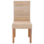 Dining Chair 2 pcs Natural 45 x 54 x 93 cm Solid Mahogany Wood