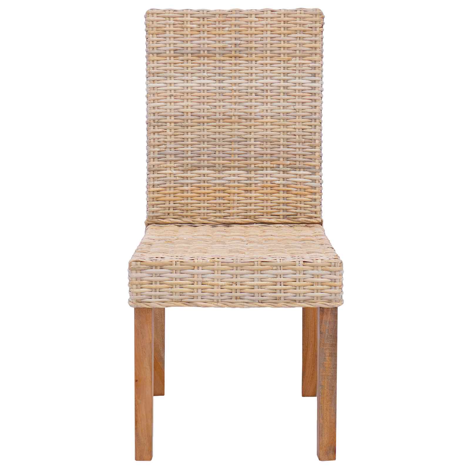 Dining Chair 2 pcs Natural 45 x 54 x 93 cm Solid Mahogany Wood