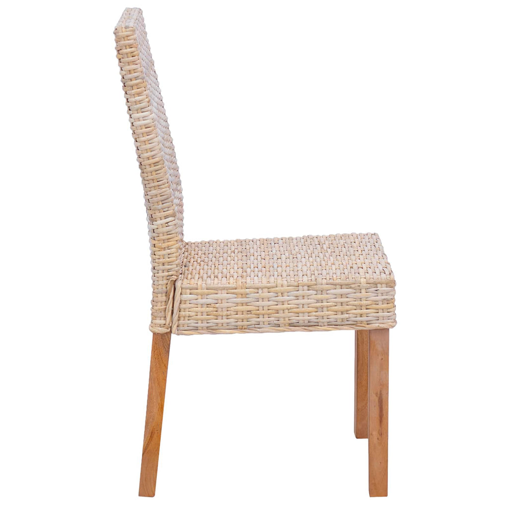Dining Chair 2 pcs Natural 45 x 54 x 93 cm Solid Mahogany Wood