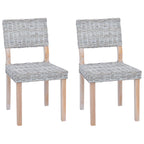 Dining Chair 2 pcs White Wash 46 x 55 x 84 cm Kubu Rattan