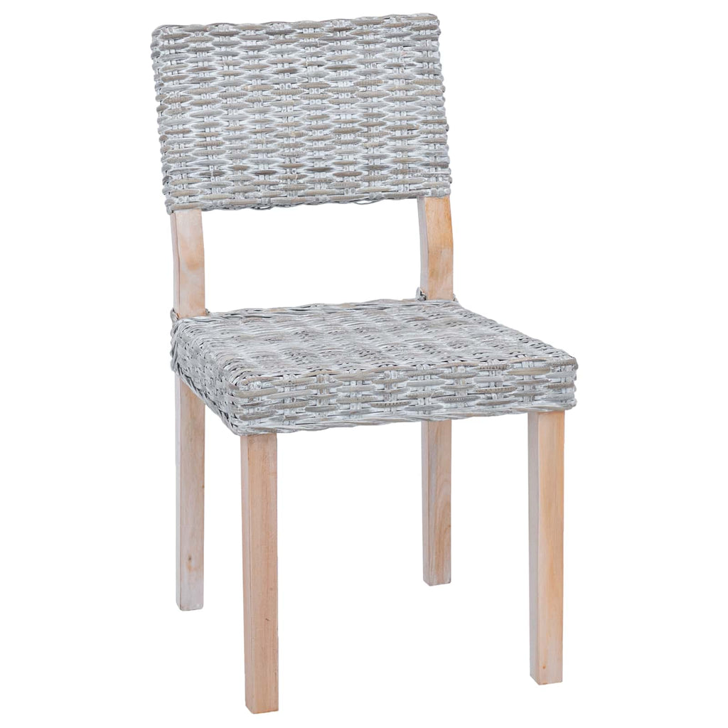 Dining Chair 2 pcs White Wash 46 x 55 x 84 cm Kubu Rattan
