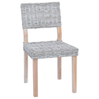 Dining Chair 2 pcs White Wash 46 x 55 x 84 cm Kubu Rattan