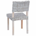 Dining Chair 2 pcs White Wash 46 x 55 x 84 cm Kubu Rattan