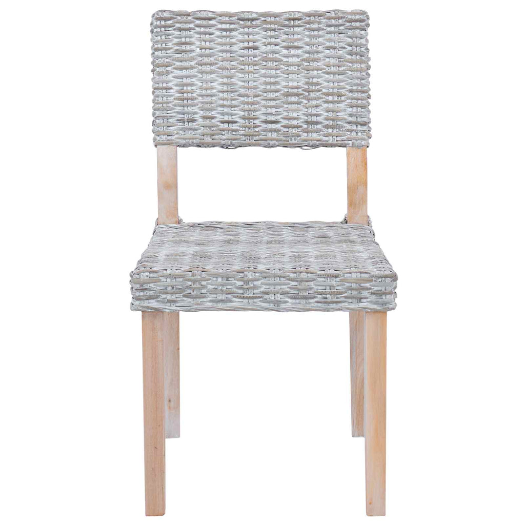 Dining Chair 2 pcs White Wash 46 x 55 x 84 cm Kubu Rattan