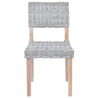Dining Chair 2 pcs White Wash 46 x 55 x 84 cm Kubu Rattan