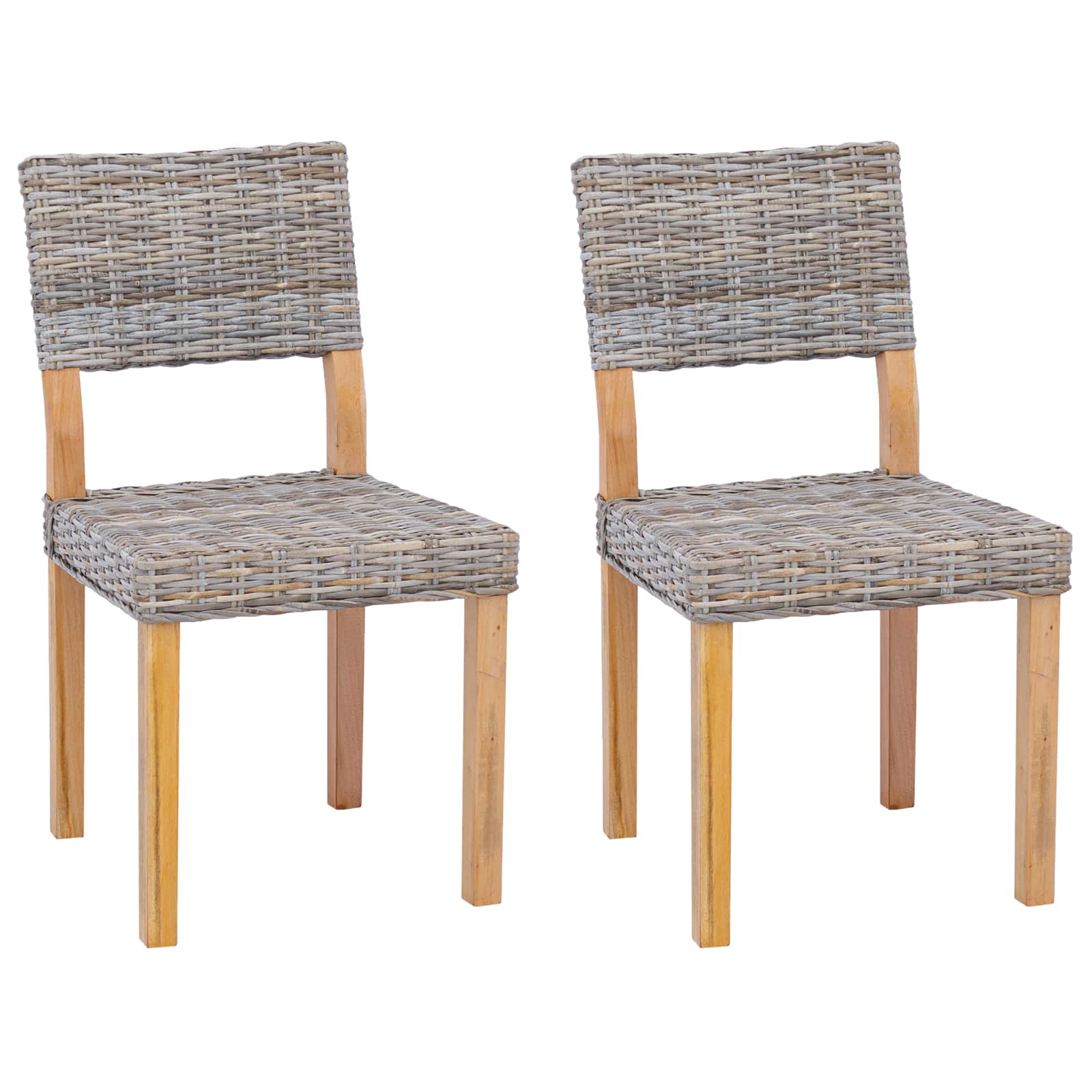 Dining Chair 2 pcs Kubu Grey 46 x 55 x 84 cm Kubu Rattan