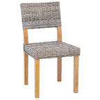 Dining Chair 2 pcs Kubu Grey 46 x 55 x 84 cm Kubu Rattan