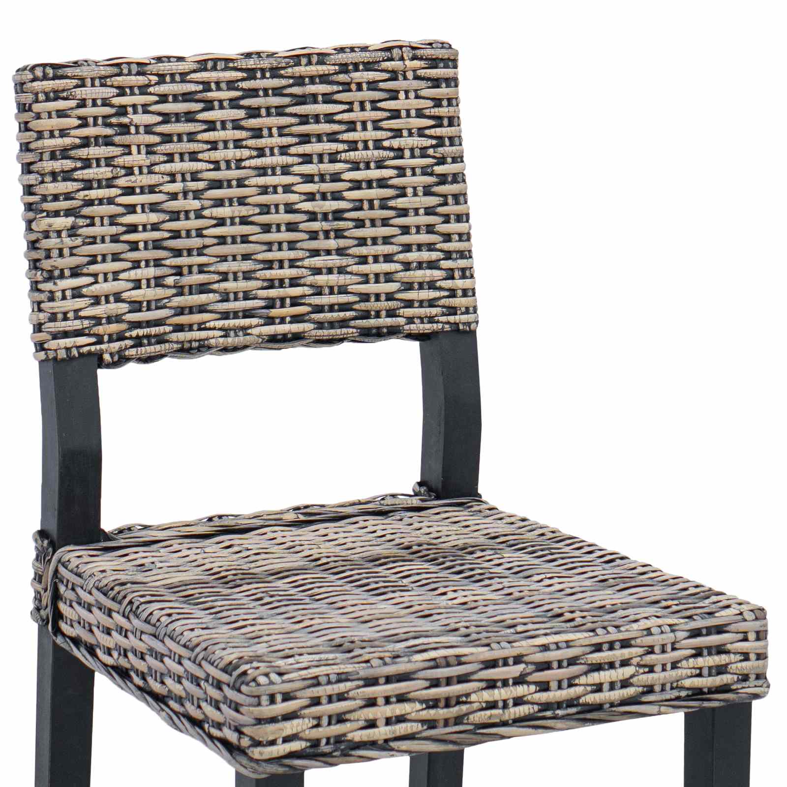 Dining Chair 2 pcs Black Wash 46 x 55 x 84 cm Kubu Rattan