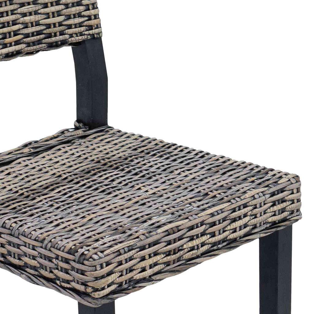 Dining Chair 2 pcs Black Wash 46 x 55 x 84 cm Kubu Rattan