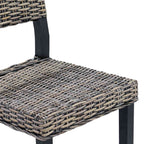 Dining Chair 2 pcs Black Wash 46 x 55 x 84 cm Kubu Rattan