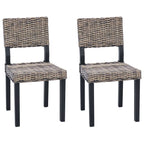 Dining Chair 2 pcs Black Wash 46 x 55 x 84 cm Kubu Rattan