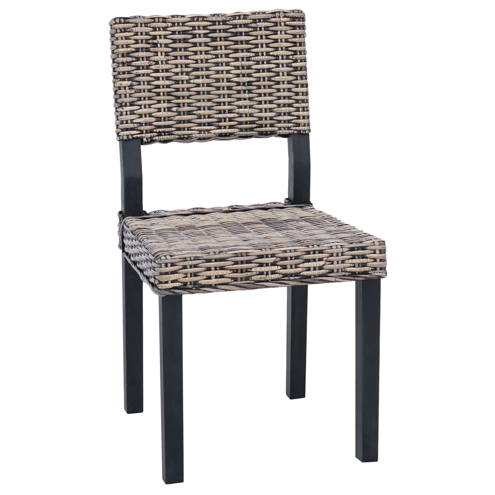 Dining Chair 2 pcs Black Wash 46 x 55 x 84 cm Kubu Rattan